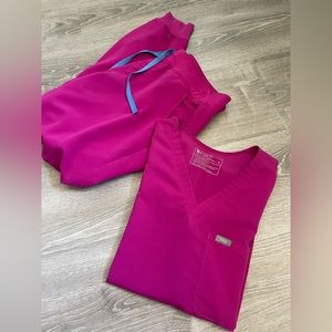 Figs Scrubs Set- Rasberry Sorbet